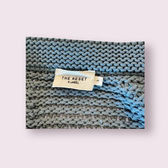 The Reset R Label Blue Airy Oversized V Neck Knit Sweater Womens Medium - Picture 3 of 6